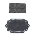 thumbnail image 1 of Home Weavers Allure Cotton Bath Towel & Bath Rug Set, Super Absorbent, Non-Slip, Machine Washable, 3-Piece, Dark Gray, 1 of 4