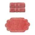 thumbnail image 1 of Home Weavers Allure Cotton Bath Towel & Bath Rug Set, Super Absorbent, Non-Slip, Machine Washable, 3-Piece, Coral, 1 of 4