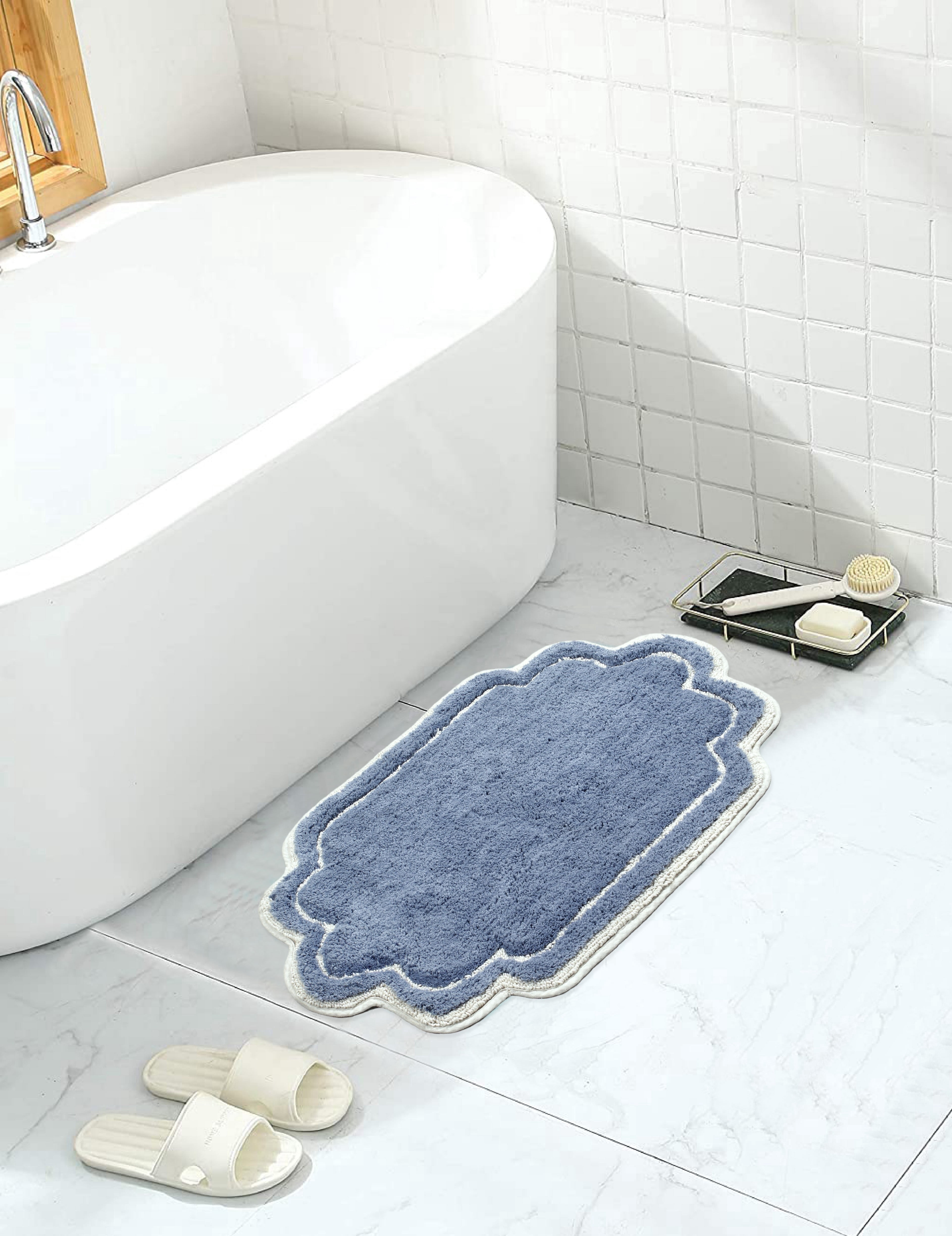 Home Weavers Allure Collection Bathroom Rug 100% Cotton Tufted Bathroom ...