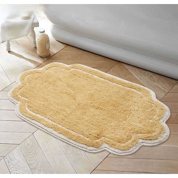 Home Weavers Allure Collection Bathroom Rug 100% Cotton Tufted Bathroom Rug, Soft & Absorbent Bath Rugs, Non-Slip Bath Rug, Machine Wash Dry Bath Mats - 24"x40" Bath Rug, Yellow