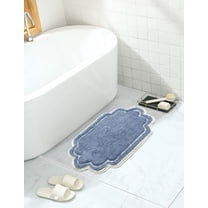 Home Weavers Allure Collection Bathroom Rug 100% Cotton Tufted Bathroom Rug, Soft and Absorbent Bath Rugs, Non-Slip Bath Rug, Machine Wash Dry Bath Mats for Bathroom Floor- 17"x24" Bath Rug, Blue