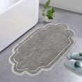 thumbnail image 1 of Home Weavers Bell Flower Bathroom Rug Toilet Rugs U Shaped Contour, Thick Toilet Rug, Non-Slip Contour Mat for Bathroom,100% Cotton Soft, Absorbent Water, Machine Washable, 20"x20" Contour, Purple, 1 of 9