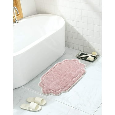 Home Weavers Allure Collection Bathroom Rug 100% Cotton Tufted Bathroom Rug, Soft and Absorbent Bath Rugs, Non-Slip Bath Rug, Machine Wash Dry Bath Mats for Bathroom Floor- 17"x24" Bath Rug, Pink