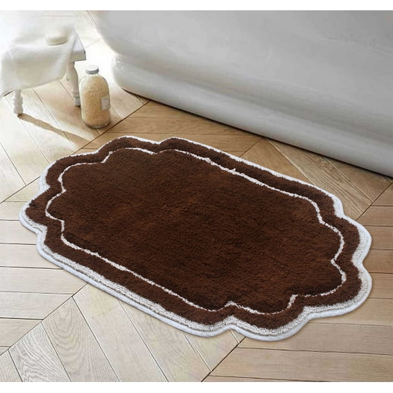 Home Weavers Allure Collection Bathroom Rug 100% Cotton Tufted Bathroom Rug, Soft & Absorbent Bath Rugs, Non-Slip Bath Rug, Machine Wash Dry Bath Mats - 24"x40" Bath Rug, Brown