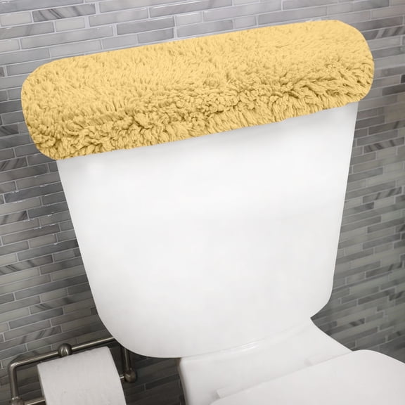 Home Weavers Allure Collection Cotton Toilet Tank Lid Cover for Bathroom, Soft Absorbent Non-Slip Tufted Fabric, Machine Washable Toilet Tank Top Cover, 10"x22" Yellow