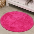 thumbnail image 1 of HOME WEAVERS Waterford Collection Cotton Round Bath Rug, 30" Round, Hot Pink, 1 of 9