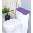 thumbnail image 1 of Home Weavers Bell Flower Bathroom Rug 100% Cotton Fabric Tank Cover, Soft Absorbent Bath Rugs, Elastic Edges, Machine Washable, Toilet Tank Lid Cover for Bathroom, 10"x22" Tank Cover, Purple, 1 of 9