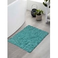 thumbnail image 1 of Home Weavers Bell Flower Collection Bath Rug, 100% Cotton Tufted, Soft & Absorbent, Non-Slip, 17"x24" Rectangle, Gray, 1 of 9