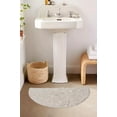 thumbnail image 1 of Home Weavers Bell Flower Bathroom Rug 100% Cotton Tufted U Shape Slice Rug, Soft Absorbent Bath Rugs, Non-Slip Bath Rug, Machine Washable, Bath Rugs for Bathroom, 17"x30" Slice Rug, Ivory, 1 of 10
