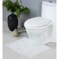 thumbnail image 1 of Home Weavers Bell Flower Bathroom Rug Toilet Rugs U Shaped Contour, Thick Toilet Rug, Non-Slip Contour Mat for Bathroom,100% Cotton Soft, Absorbent Water, Machine Washable, 20"x20" Contour, White, 1 of 9