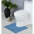 thumbnail image 1 of Home Weavers Bell Flower Bathroom Rug Toilet Rugs U Shaped Contour, Thick Toilet Rug, Non-Slip Contour Mat for Bathroom,100% Cotton Soft Absorbent Water, Machine Washable, 20"x20" Contour Sky Blue, 1 of 8