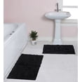 thumbnail image 1 of Home Weavers Bell Flower Collection 100% Cotton Non-Slip Bathroom Rug Set Machine Washable Bath Rug-21"x34", Bathroom Rug- 24"x40", Black Color 2 Piece Bath Rug set, 1 of 9