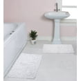 thumbnail image 1 of Home Weavers Bell Flower Collection 100% Cotton Non-Slip Bathroom Rug Set Machine Washable Bath Rug-21"x34", Bathroom Rug- 24"x40", White Color 2 Piece Bath Rug set, 1 of 9