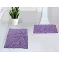 thumbnail image 1 of Home Weavers Bell Flower Collection 100% Cotton Non-Slip Bathroom Rug Set Machine Washable Bathroom Rug-17"x24", Bath Rug- 21"x34", Purple Color 2 Piece Bath rug set, 1 of 9
