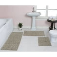 thumbnail image 1 of Home Weavers Bell Flower Collection 100% Cotton Non-Slip Bathroom Rug Set Machine Washable Bathroom Rug-17"x24", Bath Rug- 21"x34", Runner- 21"x54", Linen Color 3 Piece Bath rug set, 1 of 9