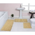thumbnail image 1 of Home Weavers Bell Flower Collection 100% Cotton Non-Slip Bathroom Rug Set Machine Washable Bathroom Rug-17"x24", Bath Rug- 21"x34", Runner- 21"x54", Yellow Color 3 Piece Bath Rug set, 1 of 9