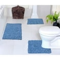 thumbnail image 1 of Home Weavers Bell Flower Collection 100% Cotton Non-Slip Bathroom Rug Set Machine Washable Bathroom Rug-17"x24", Bath Rug- 21"x34", U Shaped Contour- 20"x20", Sky Blue Color 3 Piece Bath Rug set, 1 of 8