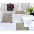 thumbnail image 1 of Home Weavers Bell Flower Collection 100% Cotton Non-Slip Bathroom Rug Set Machine Washable Bathroom Rug-17"x24", Bath Rug- 21"x34", U Shaped Contour- 20"x20", Linen Color 3 Piece Bath rug set, 1 of 9