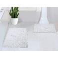 thumbnail image 1 of Home Weavers Bell Flower Collection 100% Cotton Non-Slip Bathroom Rug Set Machine Washable Bathroom Rug-17"x24", Bath Rug- 21"x34", White Color 2 Piece Bath Rug set, 1 of 9