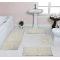 thumbnail image 1 of Home Weavers Bell Flower Collection 100% Cotton Non-Slip Bathroom Rug Set Machine Washable Bathroom Rug, Bath Rug, Bathroom Rug, Runner, Ivory Color 4 Piece Bath Carpet set, 1 of 9