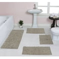 thumbnail image 1 of Home Weavers Bell Flower Collection 100% Cotton Non-Slip Bathroom Rug Set Machine Washable Bathroom Rug, Bath Rug, Bathroom Rug, Runner, Linen Color 4 Piece Bath Rug set, 1 of 9