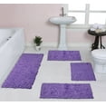 thumbnail image 1 of Home Weavers Bell Flower Collection 100% Cotton Non-Slip Bathroom Rug Set Machine Washable Bathroom Rug, Bath Rug, Bathroom Rug, Runner, Purple Color 4 Piece Bath Rug set, 1 of 9