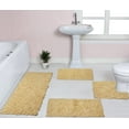 thumbnail image 1 of Home Weavers Bell Flower Collection 100% Cotton Non-Slip Bathroom Rug Set Machine Washable Bathroom Rug, Bath Rug, U Shaped Contour, Runner, Yellow Color 4 Piece Bath Rug set, 1 of 9