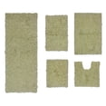 thumbnail image 1 of Home Weavers Bell Flower Collection 100% Cotton Non-Slip Bathroom Rug Set Machine Washable Bathroom Rug, U Shaped Contour, Bathroom Rug, Bath Rug, Runner, Green Color 5 Piece Bath Rug set, 1 of 8