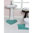 thumbnail image 1 of Home Weavers Bell Flower Collection 100% Cotton Non-Slip Bathroom Rug Set Machine Washable Heart Shape Bath Rug-25"x25", U Shaped Contour- 20"x20", Turquoise Color 2 Piece Bath Rug set, 1 of 8