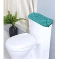 thumbnail image 1 of Home Weavers Bell Flower Collection Bathroom Rug 100% Cotton Fabric Tank Cover, Soft & Absorbent Bath Rug,Machine Washable, Toilet Tank Cover for Bathroom, 10"x22" Tank Cover, Turquoise, 1 of 9