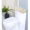 thumbnail image 1 of Home Weavers Bell Flower Collection Bathroom Rug 100% Cotton Fabric Tank Cover, Soft Absorbent Bath Rugs, Machine Washable, Toilet Tank Lid Cover for Bathroom, 10"x22" Tank Cover, Ivory, 1 of 9
