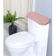 thumbnail image 1 of Home Weavers Bell Flower Collection Bathroom Rug 100% Cotton Fabric Tank Cover, Soft Absorbent Bath Rugs, Machine Washable, Toilet Tank Lid Cover for Bathroom, 10"x22" Tank Cover, Pink, 1 of 9