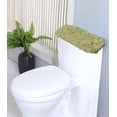 thumbnail image 1 of Home Weavers Bell Flower Collection Bathroom Rug 100% Cotton Fabric Tank Cover, Soft Absorbent Bath Rugs, Machine Washable, Toilet Tank Lid Cover for Bathroom, 10"x22" Tank Cover, Green, 1 of 9