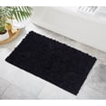 thumbnail image 1 of Home Weavers Bell Flower Collection Bathroom Rug 100% Cotton Tufted Bath Rugs, Soft Absorbent Bath Rugs, Non-Slip Bath Mats, Machine Washable, Bath Mats for Bathroom Floor, 24"x40" Rectangle, Black, 1 of 9