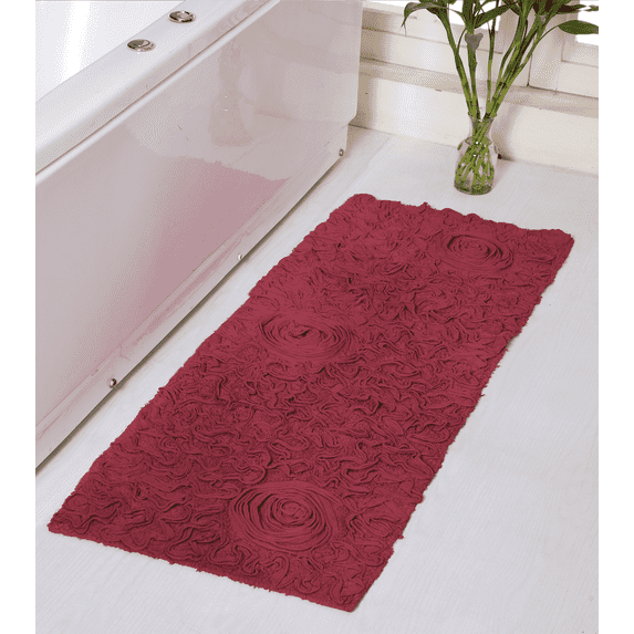 Home Weavers Bell Flower Collection 100% Cotton Tufted Bath Rugs, Extra Soft, Highly Absorbent Bathroom Mats, Non-Slip Backing, Machine Washable, Durable and Comfortable Bath Rugs for Bathroom Floor,