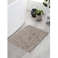 thumbnail image 1 of Home Weavers Bell Flower Collection Bath Rug, 100% Cotton Tufted, Soft & Absorbent, Non-Slip, 17"x24" Rectangle, White, 1 of 9