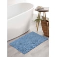 thumbnail image 1 of Home Weavers Bell Flower Collection Bath Rug, 100% Cotton Tufted, Soft & Absorbent, Non-Slip, 17"x24" Rectangle, Blue, 1 of 7