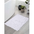 thumbnail image 1 of Home Weavers Bell Flower Collection Bath Rug, 100% Cotton Tufted, Soft & Absorbent, Non-Slip, 17"x24" Rectangle, Green, 1 of 9