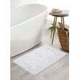 thumbnail image 1 of Home Weavers Bell Flower Collection Bathroom Rug 100% Cotton Tufted Bath Rugs, Soft Absorbent Bath Rugs, Non-Slip Bath Mats, Machine Washable, Bath Mats for Bathroom Floor, 21"x34" Rectangle, White, 1 of 9