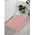 thumbnail image 1 of Home Weavers Bell Flower Collection Bathroom Rug 100% Cotton Tufted Bath Rugs, Soft Absorbent Bath Rugs, Non-Slip Bath Mats, Machine Washable, Bath Mats for Bathroom Floor, 17"x24" Rectangle, Pink, 1 of 9