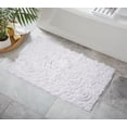 thumbnail image 1 of Home Weavers Bell Flower Collection Bathroom Rug 100% Cotton Tufted Bath Rugs, Soft Absorbent Bath Rugs, Non-Slip Bath Mats, Machine Washable, Bath Mats for Bathroom Floor, 24"x40" Rectangle, White, 1 of 9