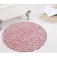 thumbnail image 1 of Home Weavers Bell Flower Collection Bathroom Rug 100% Cotton Tufted Round Shape Bathroom Rug, Soft Absorbent Bath Rugs, Non-Slip Bath rug, Machine Washable Bath Mats for Bathroom- 30" Round, Pink, 1 of 9