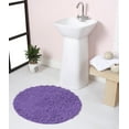 thumbnail image 1 of Home Weavers Bell Flower Collection Bathroom Rug 100% Cotton Tufted Round Shape Bathroom Rug, Soft Absorbent Bath Rugs, Non-Slip Bath Rug, Machine Washable Bath Mats for Bathroom- 22" Round, Purple, 1 of 9