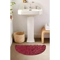 thumbnail image 1 of Home Weavers Bell Flower Collection Bathroom Rug 100% Cotton Tufted U Shape Slice Rug, Soft Absorbent Bath Rugs, Non-Slip Bath Carpet, Machine Washable, bath rugs , 17"x30" Slice Rug, Red, 1 of 9