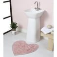 thumbnail image 1 of Home Weavers Bell Flower Collection Bathroom Rug Heart Shaped Plush Rug Shower Floor Bathroom Bath Rug Non-Slip Soft Absorbent, Machine Washable Bath Mats for Bathroom Floor 25"x25" Heart, Pink, 1 of 9