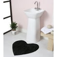 thumbnail image 1 of Home Weavers Bell Flower Collection Bathroom Rug Heart Shaped Plush Rug Shower Floor Bathroom Bath Rug Non-Slip Soft Absorbent, Machine Washable Bath Mats for Bathroom Floor 25"x25" Heart, Black, 1 of 9