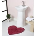 thumbnail image 1 of Home Weavers Bell Flower Collection Bathroom Rug Heart Shaped Plush Rug Shower Floor Bathroom Bath Rug Non-Slip Soft Absorbent, Machine Washable Bath Mats for Bathroom Floor 25"x25" Heart, Red, 1 of 9