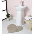 thumbnail image 1 of Home Weavers Bell Flower Collection Bathroom Rug Heart Shaped Plush Rug Shower Floor Bathroom Bath Rug Non-Slip Soft Absorbent, Machine Washable Bath Mats for Bathroom Floor 25"x25" Heart, Linen, 1 of 9