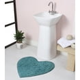 thumbnail image 1 of Home Weavers Bell Flower Collection Bathroom Rug Heart Shaped Plush rug Shower Floor Bathroom Bath Rug Non-Slip Soft Absorbent, Machine Washable Bath Mats for Bathroom Floor 25"x25" Heart, Blue, 1 of 9