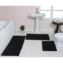 Keeko Bathroom Rugs, Washable Black Bath Rugs, 24x36 Long Bathroom Rugs  Runner Elder Friendly, Non-Slip Shower Rugs for Bathroom with Strong